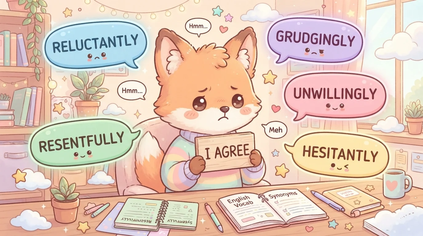 Synonyms of Begrudgingly