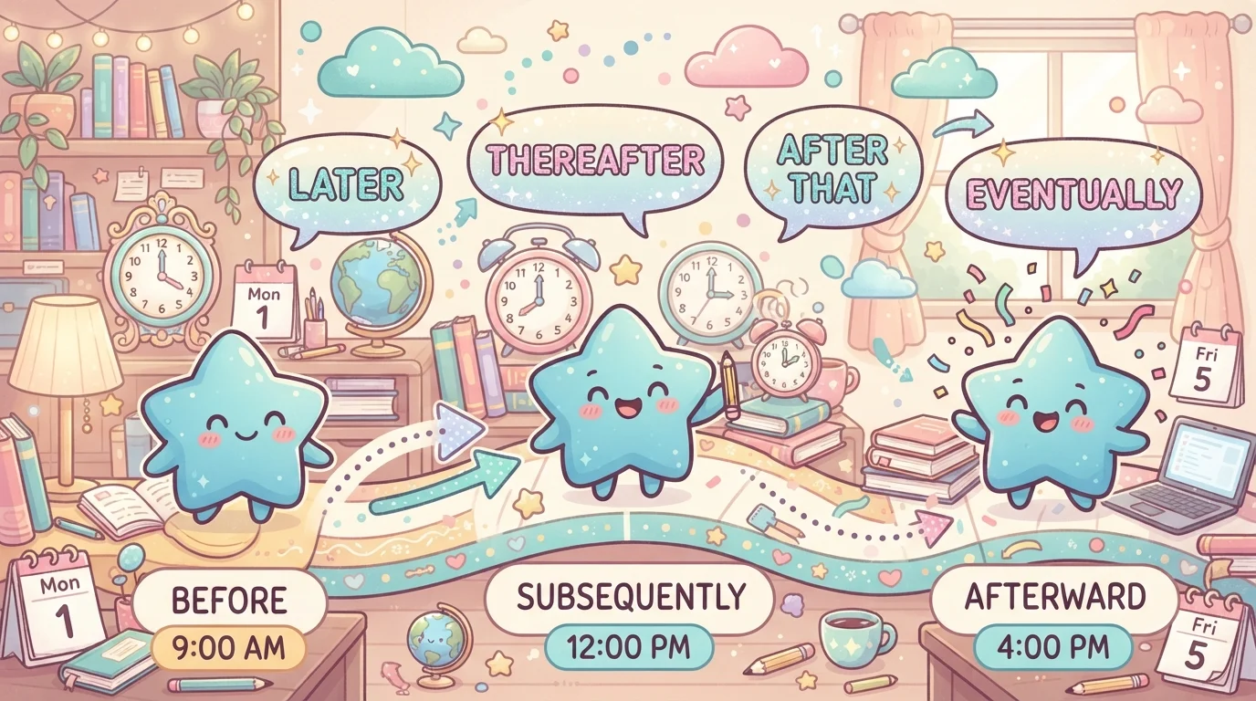 Synonyms of Subsequently
