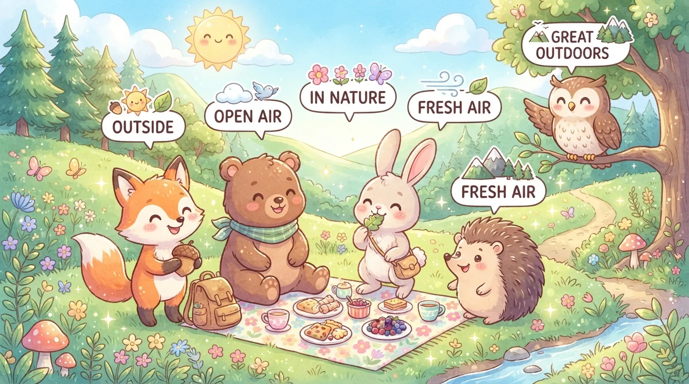 Synonyms for Outdoors